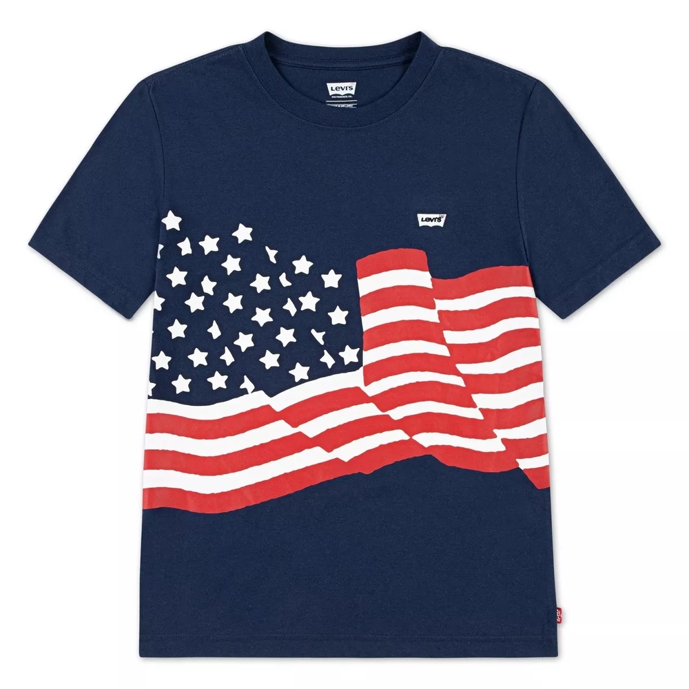 Levi's Kids Navy and Red Flag T-Shirt
